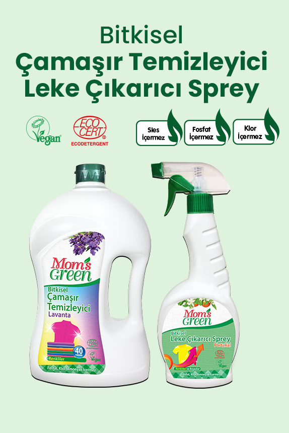 2'li Set Renkliler Bitkisel Çamaşır Temizleyici 1,5 Litre - Portakallı Leke Çıkarıcı Sprey