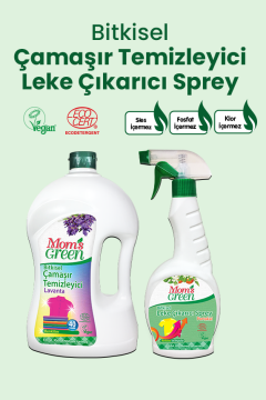 2'li Set Renkliler Bitkisel Çamaşır Temizleyici 1,5 Litre - Portakallı Leke Çıkarıcı Sprey