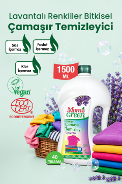 2'li Set Bitkisel Çamaşır Temizleyici Renkliler İçin Lavanta 1,5 Litre ve Bitkisel Çamaşır Yumuşatıcı Lavanta 750 ml