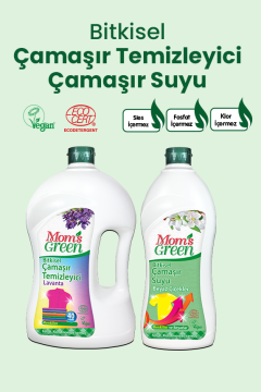 2'li Set Bitkisel Çamaşır Temizleyici Renkliler 1,5 Litre ve Bitkisel Çamaşır Suyu Beyaz Çiçekler 750 ml