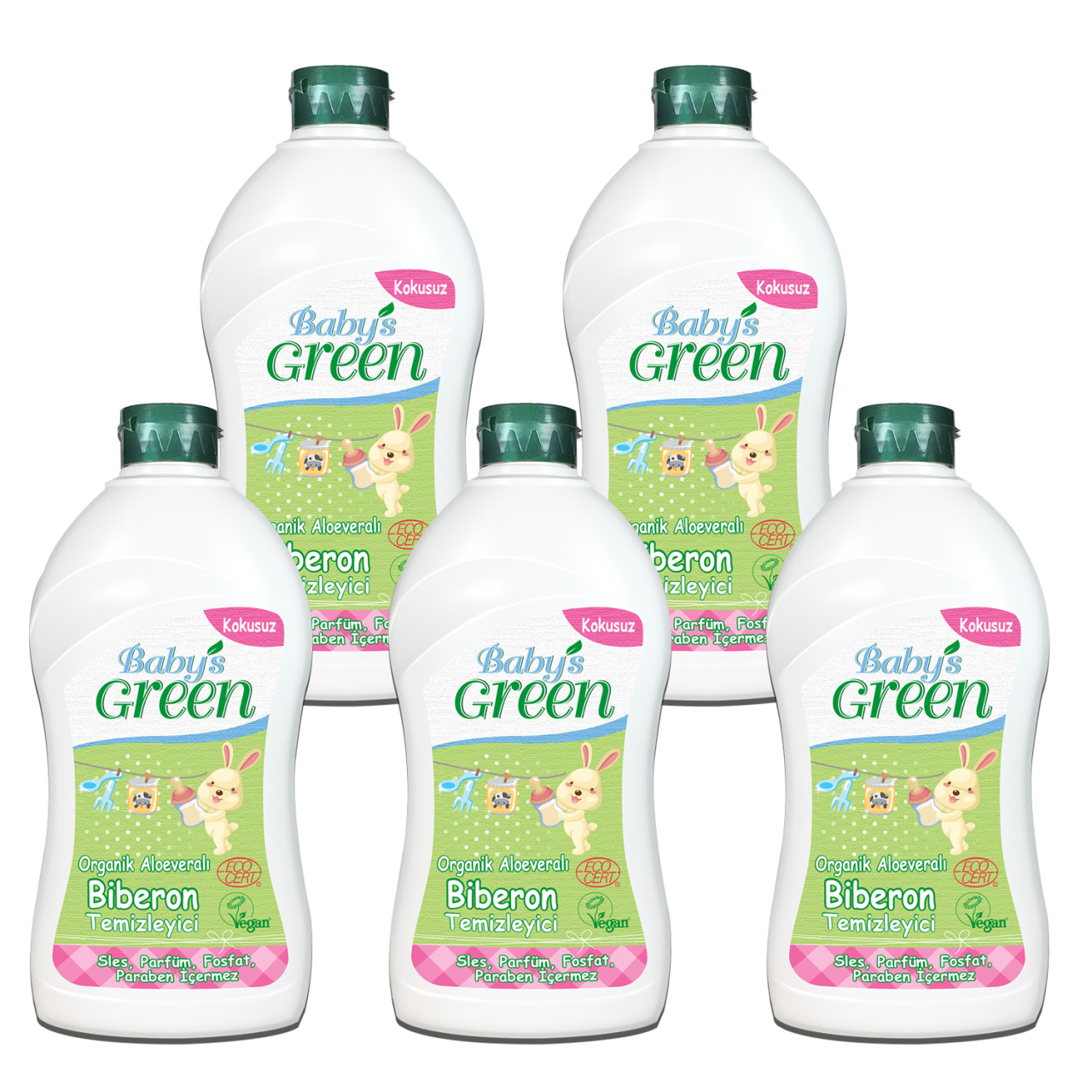 Organik Aloeveralı Bebek Biberon Temizleyici- ECO (500 ml x 5 Adet)