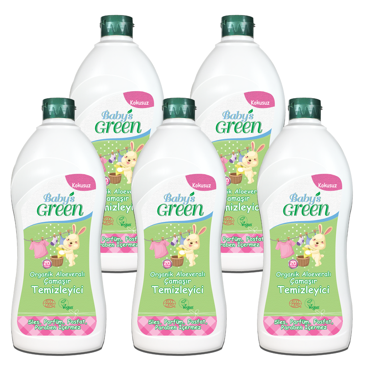 5'li Set Bebek Çamaşır TEMİZLEYİCİ 750 ML ( 100 Yıkama )