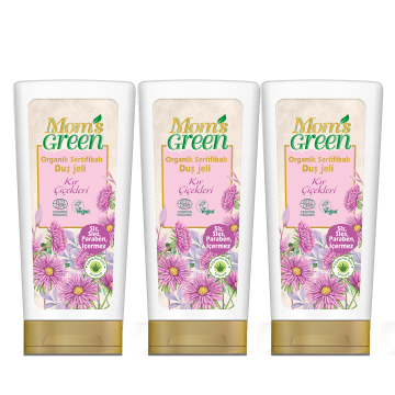 3'lü Set Mom's Green Organik Sertifikalı Duş Jeli - Kır Çiçekleri 400 ml 3 Al 2 Öde EcoCosmos