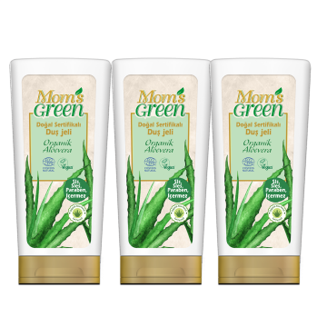 3'lü Set Mom's Green Doğal Sertifikalı Duş Jeli -Organik Aloeveralı EcoCosmos (400 ml x 3 Adet)