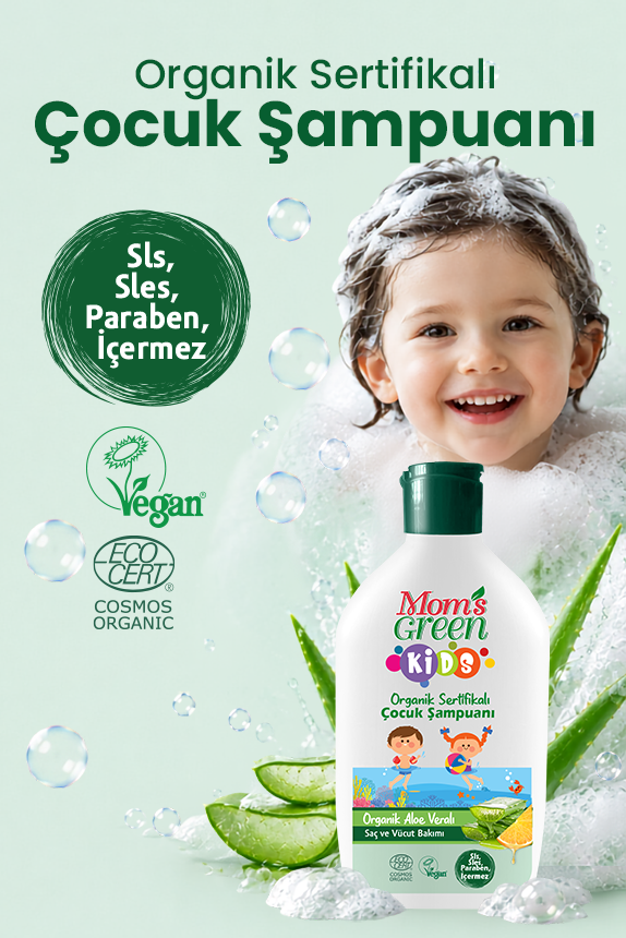 Organik Aloeveralı Çocuk Saç ve Vücut Şampuanı 360 ml