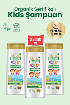 Organik Aloeveralı Kids Çocuk Saç ve Vücut Şampuanı (400 ml x 3 Adet)
