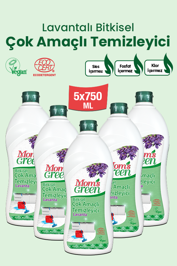 5'li Set  Çok Amaçlı Temizleyici Lavanta  (750 ml x 5 Adet)