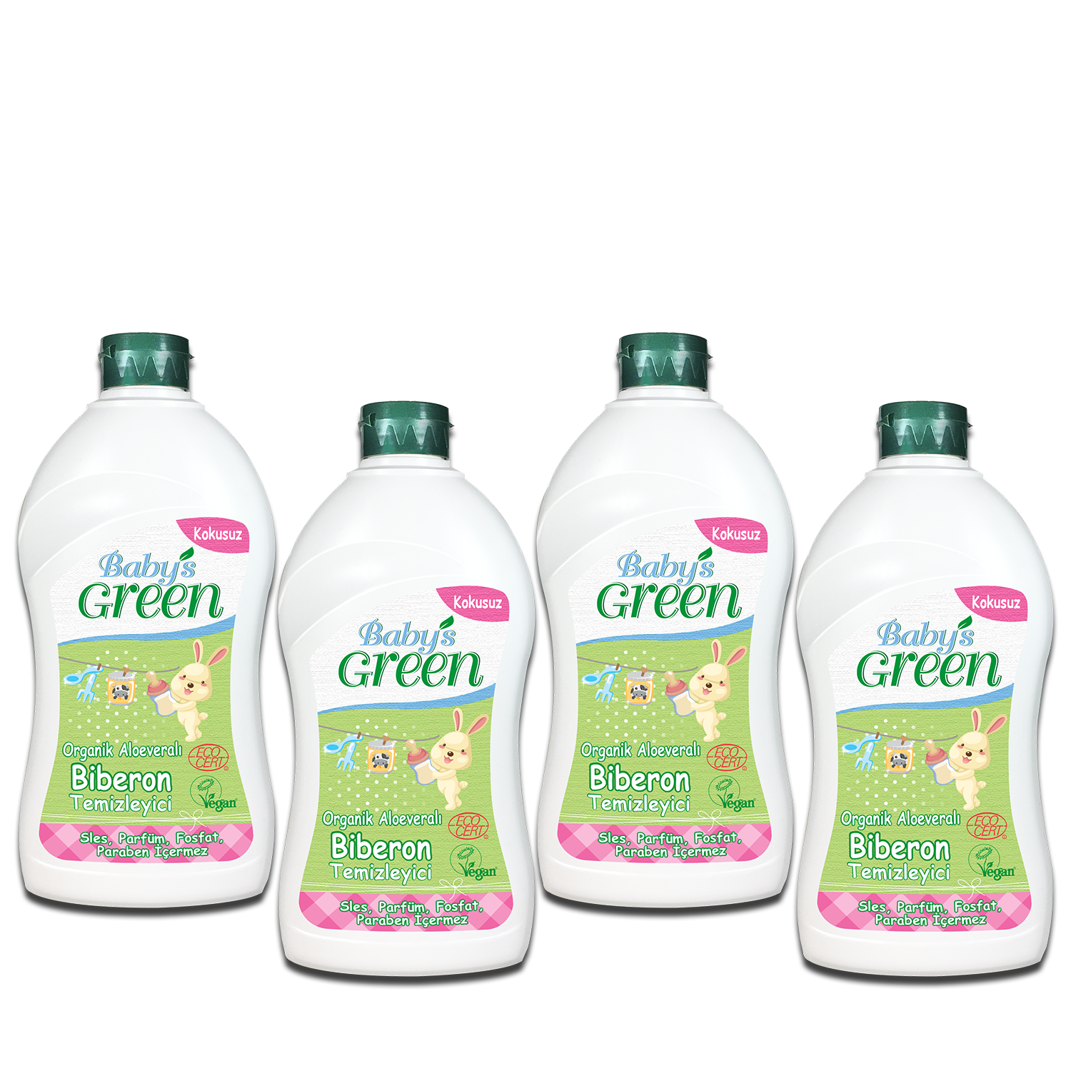 4'lü Set Organik Aloeveralı Bebek Biberon Temizleyici-  ECO