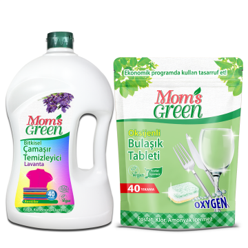 2'li Set Bitkisel Çamaşır Temizleyici RENKLİLER  ECO  40 Yıkama + Oksijenli Bulaşık Tableti 40 Adet