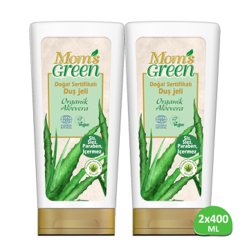 2'li Set Mom's Green Doğal Sertifikalı Duş Jeli - Organik Aloeveralı 400 ml x 2 Adet EcoCosmos