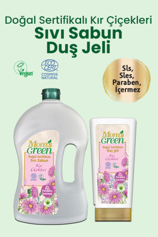 Doğal Sertifikalı Kır Çiçekleri Sıvı Sabun 1,5 Litre ve Duş Jeli 400 ml