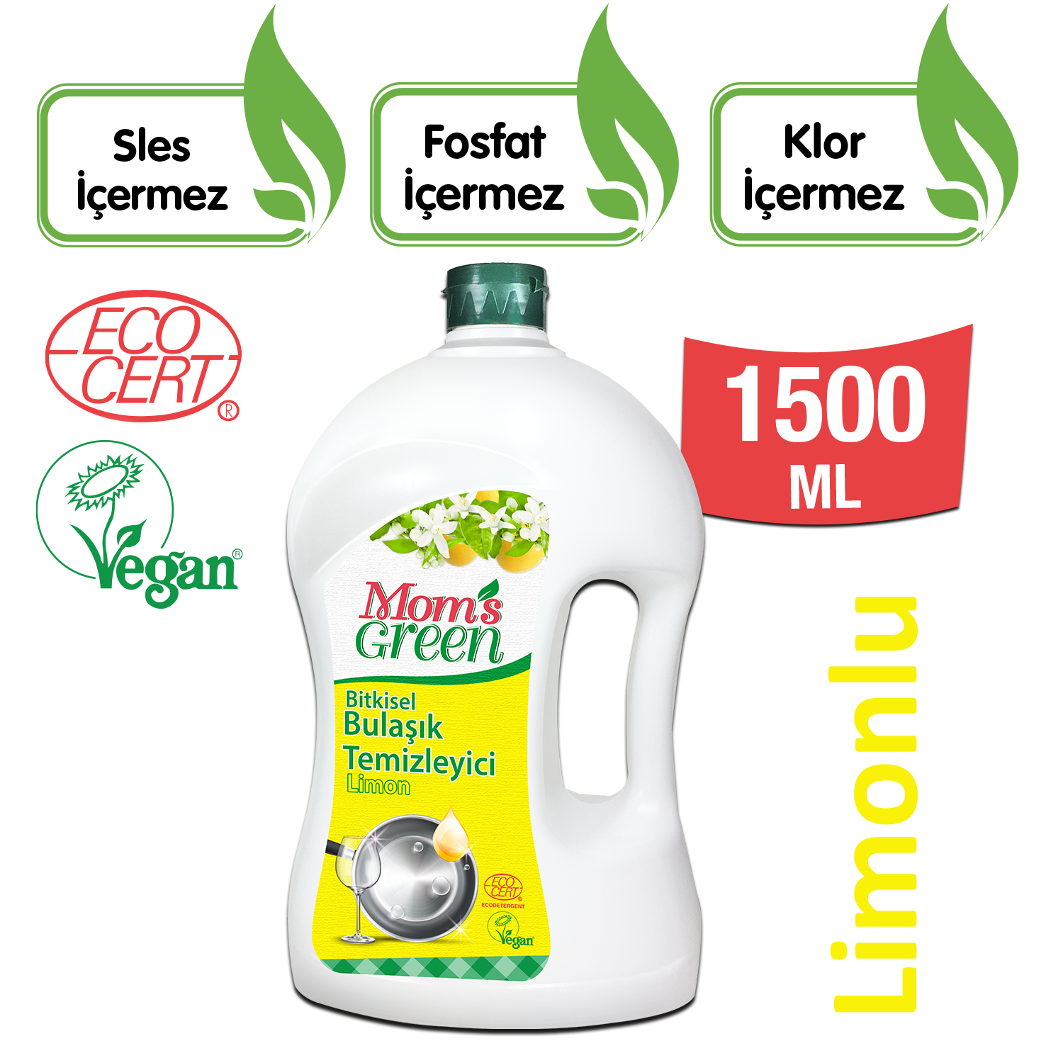 Bitkisel Bulaşık Temizleyici 1,5 Litre LİMON - ECO