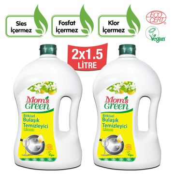 2'li Set Limonlu Bitkisel Bulaşık Temizleyici (1,5 Litre x 2 Adet)