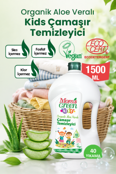 2'li Set Organik Aloeveralı Çocuk Çamaşır Temizleyici (1,5 Litre x 2 Adet) 80 Yıkama