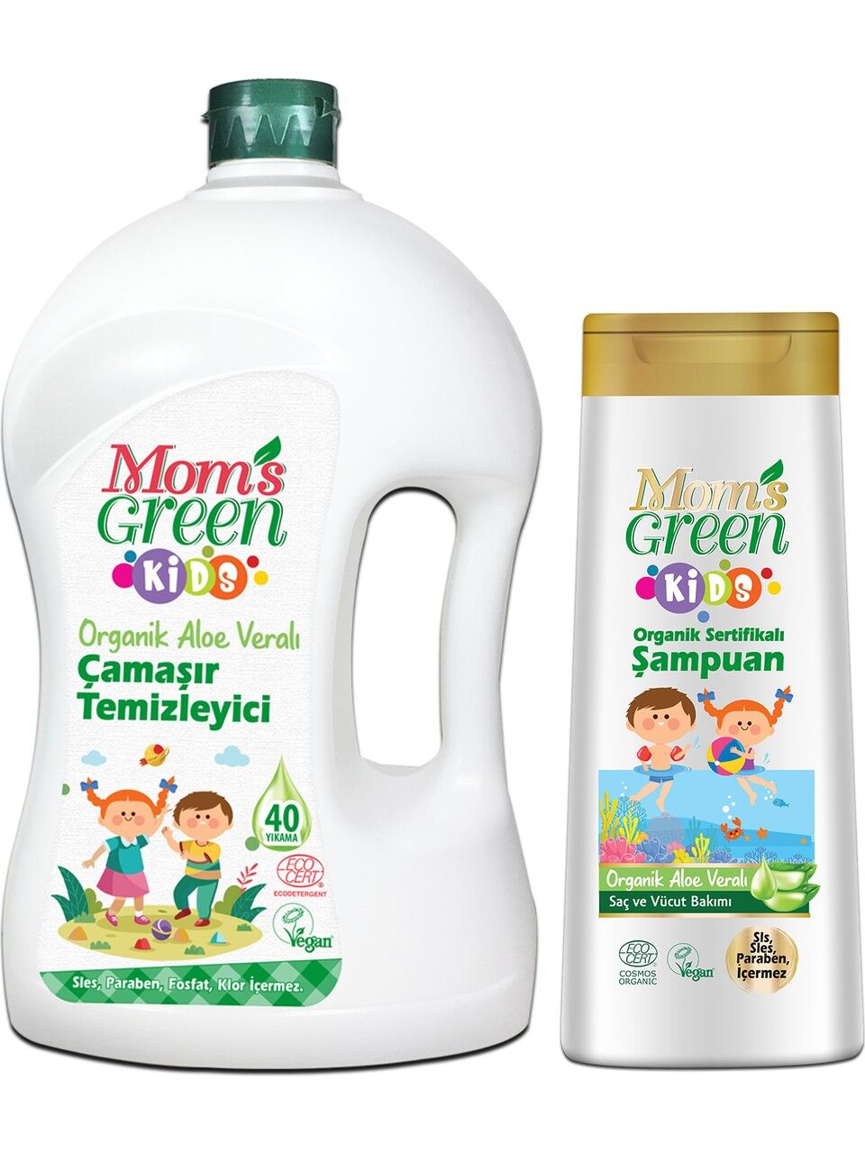 2'li Set Organik Aloeveralı Çocuk Çamaşır Temizleyici 1,5 Litre ve Çocuk Şampuanı 400 ml