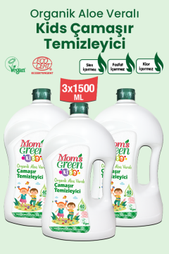 3'lü Set Organik Aloeveralı Çocuk Çamaşır Temizleyici (1,5 Litre x 3 Adet) 120 Yıkama