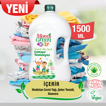 2'li Set-Mom's Green 1500 ml Çocuk Organik Çamaşır Temizleyici ve 1500 ml Bitkisel Çamaşır Temizleyici Lavanta (80 Yıkama)