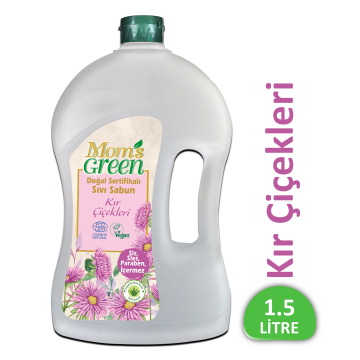 Mom's Green 3'lü Doğal Sertifikalı Sıvı Sabun Seti (Lavanta-Kır Çiçekleri-Aloevera) 3 Adet x 1500 ml EcoCosmos