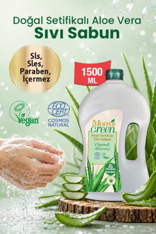 2'li Set Doğal Sertifikalı Sıvı Sabun-Aloevera ve Kır Çiçekleri (1.5 Lt x 2 Adet) EcoCosmos