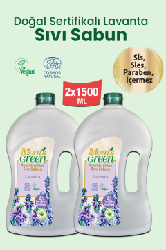 2'li Set Doğal Sertifikalı Sıvı Sabun - Lavanta (1500 ml x 2 Adet) EcoCosmos