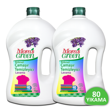 Mom's Green 2'li Set Bitkisel Çamaşır Deterjanı RENKLİLER için 80 Yıkama ( 1500 ml x 2 Adet ) - ECO