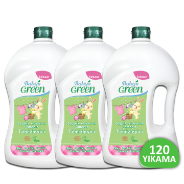 3'lü Set Organik Aloeveralı Bebek Çamaşır Temizleyici Kokusuz (1,5 Litre X 3 Adet) 120 Yıkama