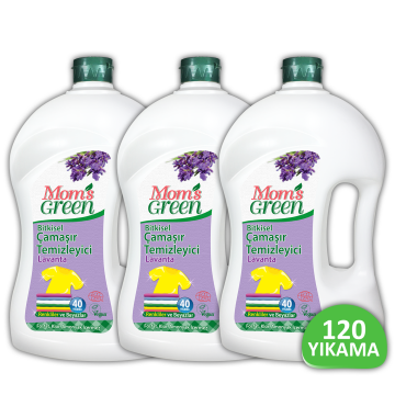 Mom's Green 3'lü Set Bitkisel Çamaşır Temizleyici LAVANTA 120 Yıkama (1500 ml x 3 Adet) - ECO