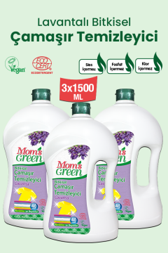 3'lü Set Bitkisel Çamaşır Deterjanı Lavantalı Renkliler ve Beyazlar İçin (1,5 Litre x 3 Adet) 120 Yıkama