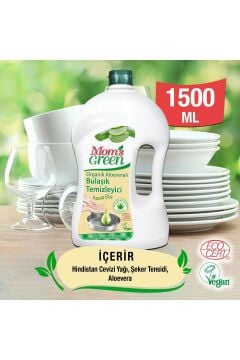 Mom's Green 3'lü Set 1500 ml Organik Aloeveralı Elde Bulaşık Deterjanı ( 1500 ml x 3 Adet ) ECO