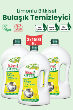 3'lü Set Limonlu Bitkisel Elde Bulaşık Temizleyici  (1,5 lt x 3 Adet)
