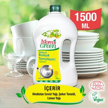 Mom's Green 3'lü Set Bitkisel Elde Bulaşık Temizleyici Limon (1,5 lt x 3 Adet) ECO