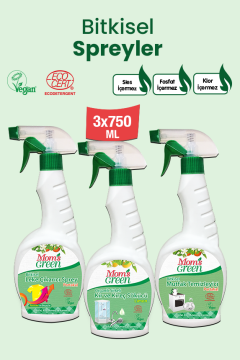 3'lü Set Bitkisel Mutfak Temizleyici Portakal ve Organik Sirkeli Kireç Sökücü ve Portakallı Leke Çıkarıcı (750 ml x 3 Adet)